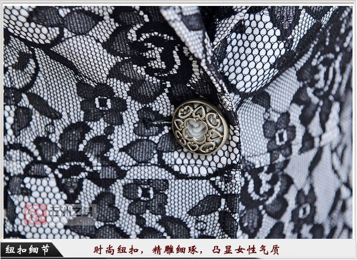 黑色女款一?？勐殬I(yè)工作服定做紐扣細(xì)節(jié)